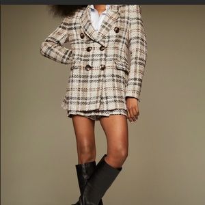 Zara Plaid Blazer in Cream and Black